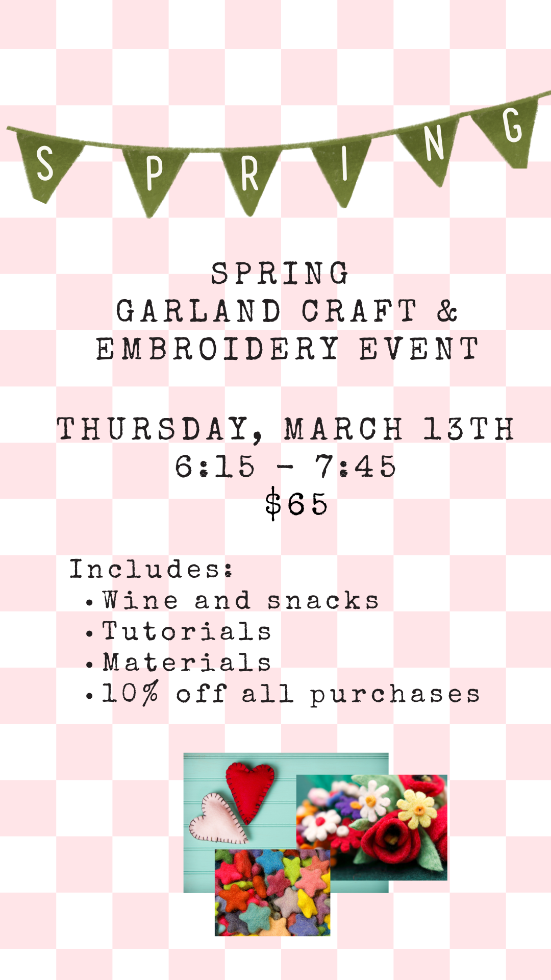 Spring Felt Garland Embroidery Class